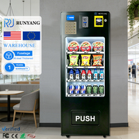 Distributeur automatique intelligent de boissons et de collations RUNYANG, personnalisé, à monnayeur, commercial, pour aliments et boissons