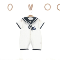 Ensemble de layette pour bébé en coton de style marin classique, coffret cadeau complet pour nouveau-né avec tenue et accessoires