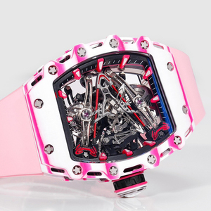 Montres-bracelets de luxe pour femmes, mouvement à <span class=keywords><strong>remontage</strong></span> <span class=keywords><strong>manuel</strong></span>, <span class=keywords><strong>montre</strong></span> tourbillon <span class=keywords><strong>mécanique</strong></span> 2026, cadran squelette tonneau, montres de sport - Product Image 5