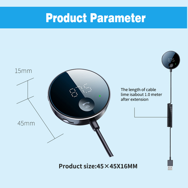 Wireless FM Transmitter for 5.0 OLIVER Fit USB Powered Car Audio Transmitter AUX Audio Receiver MP3 Car Kit