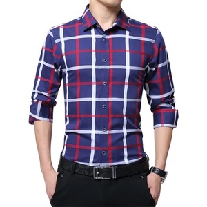 Men's Casual <b>Plaid</b> <b>Shirt</b> High Quality 100% Cotton Long-Sleeved Single Button OEM Service Custom Design Poplin Striped Good - Product Image 3