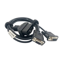 Ventas al por mayor Durable OBD II OBD2 16pin macho a Dual RS232 Serial VGA DB9 hembra Cable divisor para diagnóstico de automóviles