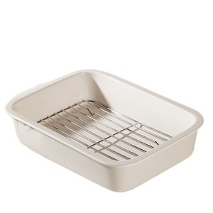 Bandeja de Cerámica Rectangular para Hornear con Rejilla, Apta para Horno, Vaporera y Microondas, para Guarnecidos al Gratinar - Product Image 5