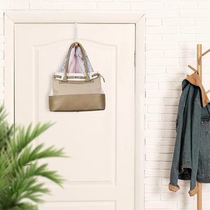 Portable Metal Wood Hooks Organizer Clothes Rack for <b>Coats</b> Hats <b>Robes</b> Towels Over Door Hooks - Product Image 5