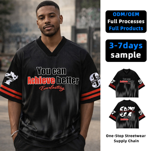 T-shirts décontractés pour hommes de premier rang, style hip-hop, en tricot spandex/polyester 200g, impression numérique, séchage rapide, service OEM, patchwork personnalisé - Product Image 1