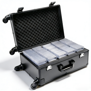 OEM Slab-Case mit Einziehbarem Griff und Rädern, 5 Fächer für Bewertete Sammelkarten, Sportkarten, Display-Aufbewahrungsbox und Trolley für Kartenausstellungen - Product Image 1