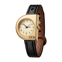 Montre pour femme vintage unique avec boîtier rond, cadran à chiffres, bracelet en cuir véritable noir, montre-bracelet à quartz pour femme, montre rétro élégante