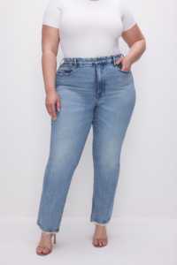 Calças de senhoras Straight Fit Denim <span class=keywords><strong>Jeans</strong></span> Para As Mulheres Cintura Alta Rasgado Fenda Hem Perna Reta <span class=keywords><strong>Jeans</strong></span> <span class=keywords><strong>Jeans</strong></span> Reta <span class=keywords><strong>Jeans</strong></span> - Product Image 6