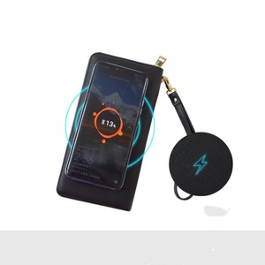 For Customized Open Long Leather Power Bank Wallet with RFID Wireless Charger Portable Credit Card Holder - Product Image 4