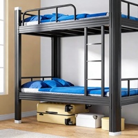 Lit superposé moderne en acier à deux étages avec construction métallique durable et élégante pour adultes, pour chambre à coucher ou hôtel