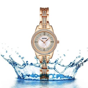 Nuevo Reloj de Cuarzo Elegante para Mujer, Esfera de Nácar, Caja de Aleación con Incrustaciones de Diamantes, Resistente al Agua - Product Image 4