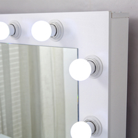 Table de maquillage avec écran tactile et miroir éclairé par LED - Bureau de maquillage en bois à 4 tiroirs, grand espace de rangement