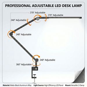 <strong>LED</strong> Base Desk Lamp Metal Touch/remote AC Dual <strong>Light</strong> Source Adjustable Brightness/colour Eco-Friendly Eye Caring Desktop Work - Product Image 5