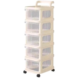 Home Storage Rack Trolley Mobile Snack Cart Bedroom Drawer Storage <b>Box</b> Movable Organizer PP Plastic Easy Cleaning - Product Image 5