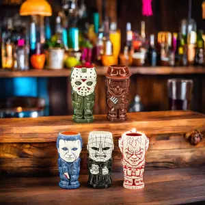 Taza Tiki de cerámica personalizada hawaiana, diseño Tiki, tazas de porcelana para vino y whisky para fiestas y celebraciones