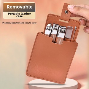 Nuevo cortaúñas antisalpicaduras de acero inoxidable, juego de una pieza y cinco piezas de alta estética para manicura y pedicura, venta al por mayor - Product Image 3