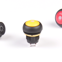 Toowei 12MM noir rond en plastique 4 broches électronique autobloquant interrupteur à bouton-poussoir à réinitialisation automatique CE RoHS Ip67