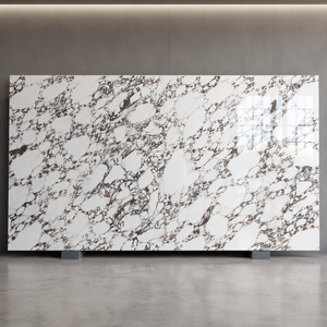 Losa de piedra sinterizada con aspecto de mármol Calacatta Viola violeta, baldosa de porcelana con aspecto de mármol pulido, 1600 x 3200 x 12 mm - Product Image 1