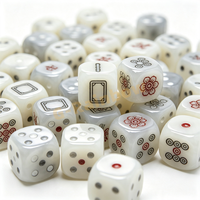 Dés de Mahjong en résine personnalisés avec logo, coins arrondis, points colorés, jeu de dés D6 pour jeux de société et casino
