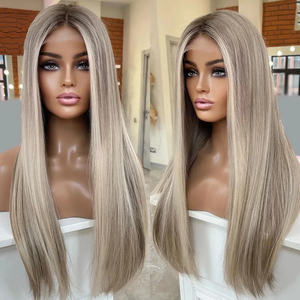 Parrucca frontale in pizzo 13x4 <span class=keywords><strong>capelli</strong></span> umani 100% vergine europea <span class=keywords><strong>Color</strong></span> <span class=keywords><strong>biondo</strong></span> e seta parrucche per donna con Base in seta - Product Image 5