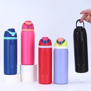 Bouteille d'eau isolée en acier inoxydable avec paille sans BPA pour l'école de voyage de sport - Product Image 1