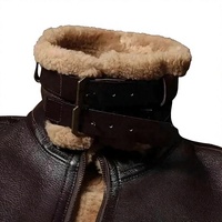 Veste en cuir véritable vintage B3 pour homme, doublée de fourrure synthétique, avec logo personnalisé