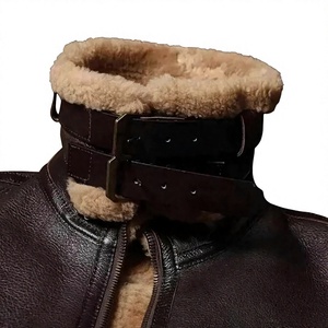 Veste en cuir véritable vintage B3 pour homme, doublée de fourrure synthétique, avec logo personnalisé - Product Image 3