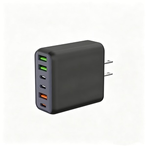 อะแดปเตอร์ชาร์จไฟแบบ USB-C 65W รองรับ PD ชาร์จเร็ว หัวปลั๊กแบบ EU 3 พอร์ต Type C วัสดุ PC ป้องกันกระแสเกิน 6 in 1 - Product Image 2