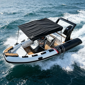 Bateau pneumatique semi-rigide de pêche Orca Hypalon 580 de 20 pieds avec auvent Bimini, coque en fibre de verre, best-seller - Product Image 3