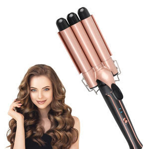 Modelador e alisador de cabelo 5 em 1 Cerâmica Fer <span class=keywords><strong>a</strong></span> Barril 3 Barril Barbeiro Boucler 2 1 Ferramenta de modelagem de cabelo Ferro onda