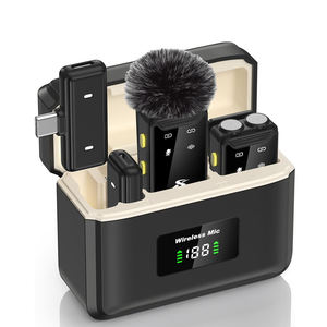 Microphone sans fil, autonomie de 20 heures, mini microphone, micros doubles sans fil pour l'enregistrement vidéo, <span class=keywords><strong>YouTube</strong></span>, TikTok, 164 pieds - Product Image 1