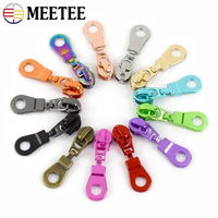 Meetee ZT179 5 #   Tirette de fermeture éclair pour fermetures éclair en nylon, kits de réparation de têtes de fermeture éclair décoratives pour sacs, accessoires de couture DIY pour vêtements