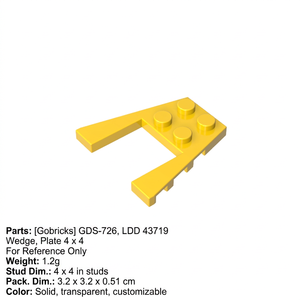 Gobricks Blocs de construction compatibles GDS-726, Pièces de construction en gros, Plaque cale 4x4 avec découpe 2x2, référence 43719 - Product Image 2