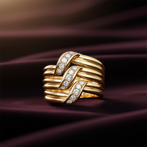 Anello di Lusso Placcato Oro con Diamante Naturale Taglio Brillante Rotondo, Colore G-H, per Uso Quotidiano, Stile Unisex T0075 - Product Image 2