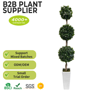 <span class=keywords><strong>Albero</strong></span> di Alloro Artificiale da 190 cm <span class=keywords><strong>con</strong></span> 3 Sfere, Foglie Finte in Seta Plastica, Resistente alle Intemperie per Decorazioni Casa, Giardino e Feste - Product Image 2