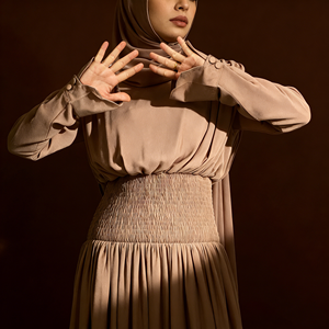 2026 New Chiffon Muslim Abaya <b>Dress</b> With Matching Hijab <b>Elastic</b> Waist Long Sleeve Modest Dubai Islamic Maxi <b>Dresses</b> For Women - Product Image 6