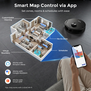 Teendow D16S MAX 18000pa Aspiradora <span class=keywords><strong>Robot</strong></span> con Navegación Lidar, Sin Bolsa, Autovaciable, Aspiradora y Mopa Inteligente - Product Image 6