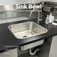 Évier Grochoo à prix direct usine, en acier inoxydable AISI 201/304, équipement de cuisine commercial, modèle 01, origine Shandong