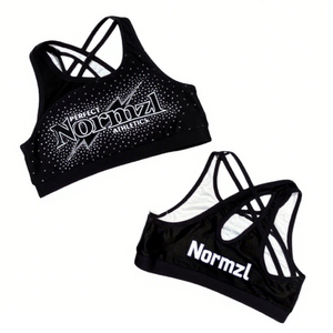Nouveautés Respirant Sublimation Cheerleading Pratique Porter Personnalisé Strass Femmes <span class=keywords><strong>Sport</strong></span> <span class=keywords><strong>Soutien</strong></span>-<span class=keywords><strong>Gorge</strong></span> pour la Danse Formation Top Porter - Product Image 4