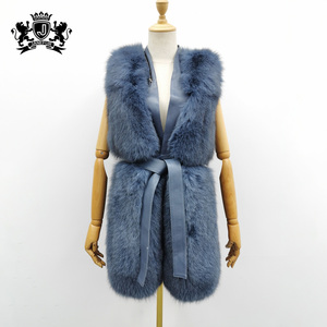 Vestes de luxe sans manches pour femmes, vêtements d'extérieur, à la mode, véritable <span class=keywords><strong>Gilet</strong></span> en fourrure de renard, nouveau, - Product Image 5