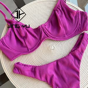 Nouvelle tendance 2024, soutien-gorge sans armatures, maillot de bain pour filles, triangle, à lacets, ensemble de bikini pour femmes - Product Image 5