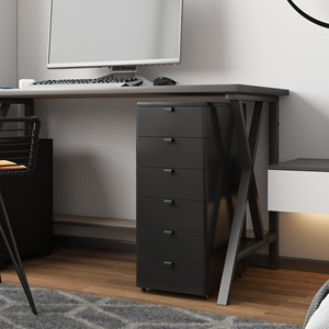 Mini-armoire en acier à 6 tiroirs, design soigné et facile à nettoyer pour les petits objets - Product Image 4