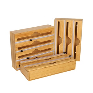 Distributeur mural personnalisé 3-<span class=keywords><strong>en</strong></span>-1 <span class=keywords><strong>en</strong></span> bambou et plastique pour film alimentaire et papier d'aluminium avec coupe-glissière intégré - Product Image 6