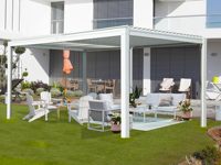 Système de pergola bioclimatique motorisée 3x5, installation 40 % plus rapide pour restaurant, café, abri de restauration en plein air