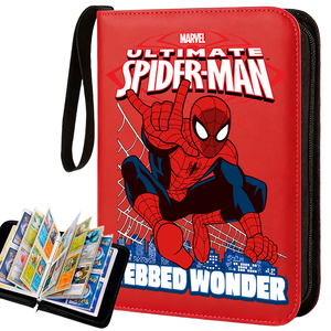 400 pièces – Sac <span class=keywords><strong>de</strong></span> rangement pour figurines <span class=keywords><strong>Spider</strong></span>-<span class=keywords><strong>Man</strong></span> Marvel, album <span class=keywords><strong>de</strong></span> collection <span class=keywords><strong>de</strong></span> photos, feuilles mobiles, en cuir véritable, fermeture éclair, pour fans <span class=keywords><strong>de</strong></span> Game King, jouet - Product Image 2