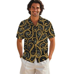 Elei polinesiano Design tribale personalizzato All-match traspirante Casual alla moda camicia con bottoni da uomo - Product Image 3