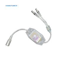 Câble d'alimentation avec interrupteur rotatif 2 en 1, 1 à 2 boutons, interrupteur de commande réglable, rallonge, cordon d'alimentation CC transparent