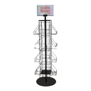 Tùy Chỉnh Cửa Hàng Tầng Thường Vụ Xoay <span class=keywords><strong>Mdf</strong></span> Bằng Gỗ Tạp Chí Cuốn Sách Hiển Thị Giá Đứng - Product Image 3