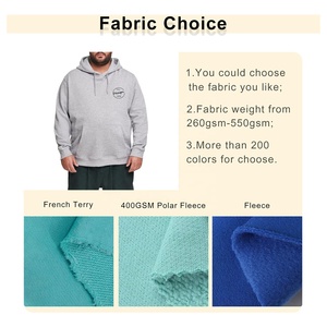 Tissu polaire personnalisé de haute qualité pour hommes en vrac 80 coton 20 sweats à capuche en polyester pull à capuche avec poche imprimée en relief pour hommes - Product Image 2