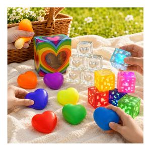 Viral Glowing Cube Heart Stress Ball Squeeze Toy <b>Squishy</b> Sensory Fidget Kids Adults Novelty Gift Wholesale Distributor - Product Image 3